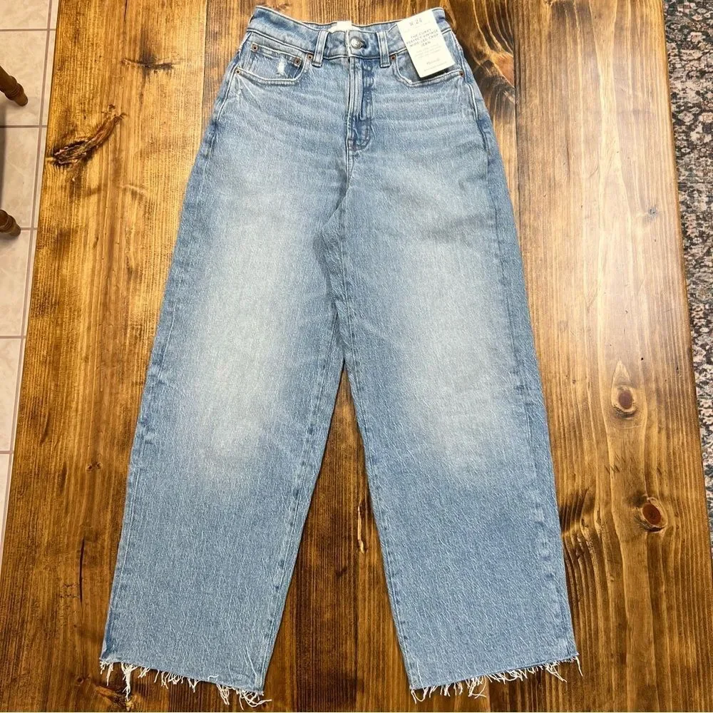 Madewell The Curvy Perfect Vintage Wide Leg Crop Jean Hallstead Wash Size 24 NWT